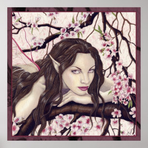 Póster Hada del poster del florecimiento de primavera