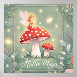 Póster Hada diminuta posada en la parte superior del hong