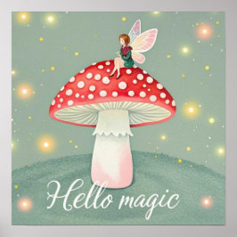 Póster Hada diminuta posada en la parte superior del hong