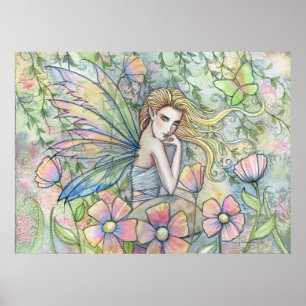 Póster Hada en el cartel del jardín encantado