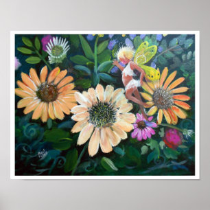 Póster Hada en mi jardín