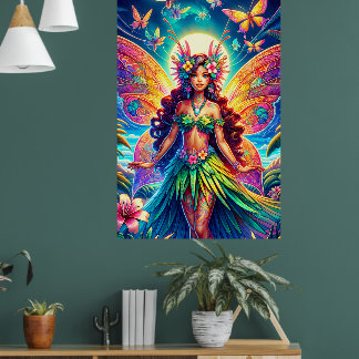 Póster Hada Hawaiana