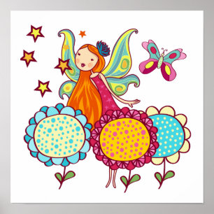 Póster Hada Jardín Con Flores