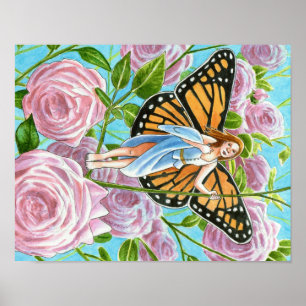 Póster Hada monarca entre los Rosas