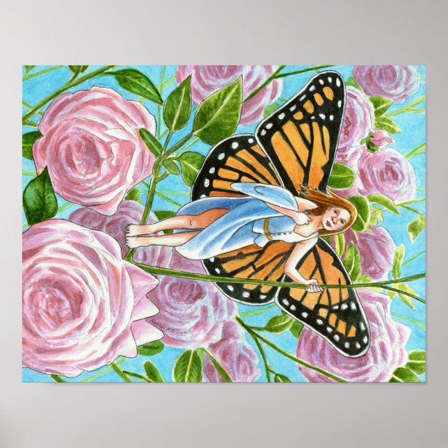 Póster Hada monarca entre los Rosas (Frente)