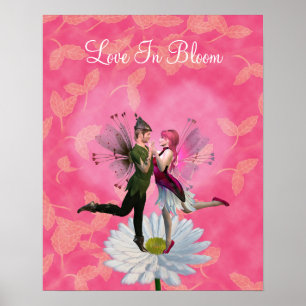Póster Hadas Bailando Amor en Flor