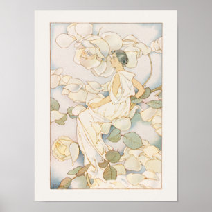Póster Hadas de flores con rosas amarillas