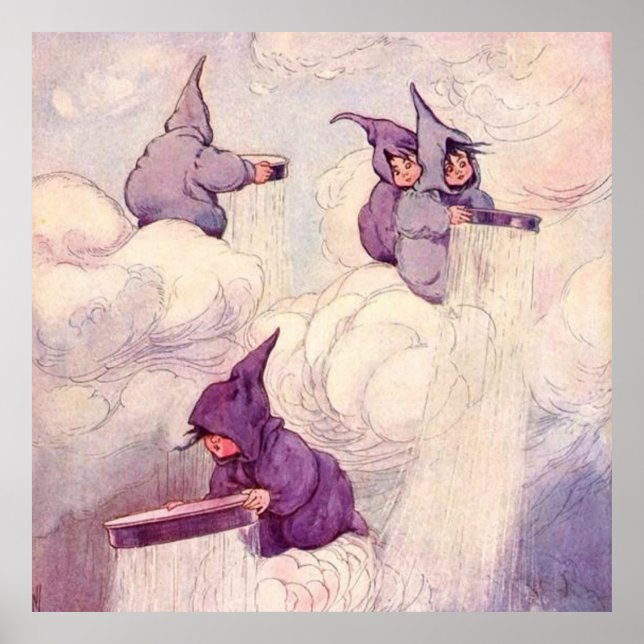 Póster Hadas de la Lluvia Haciendo Lluvia (Frente)