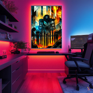 Póster Hades - Leyenda Minimalista cubista - Dios bajo el