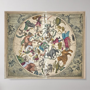 Póster Haemisférico Stellatum Boreale Antiquum