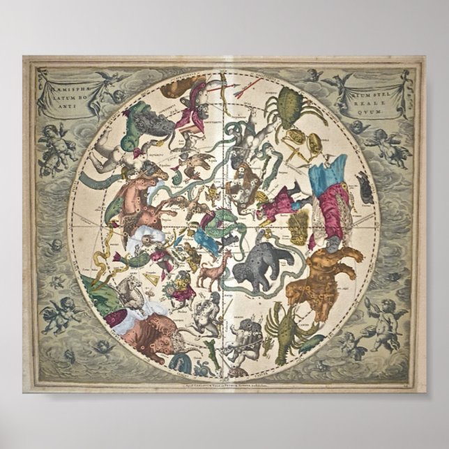 Póster Haemisférico Stellatum Boreale Antiquum (Frente)