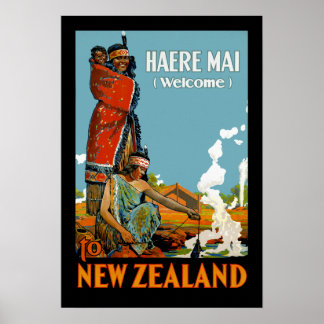 Póster Haere Mai (Bienvenidos a Nueva Zelandia)