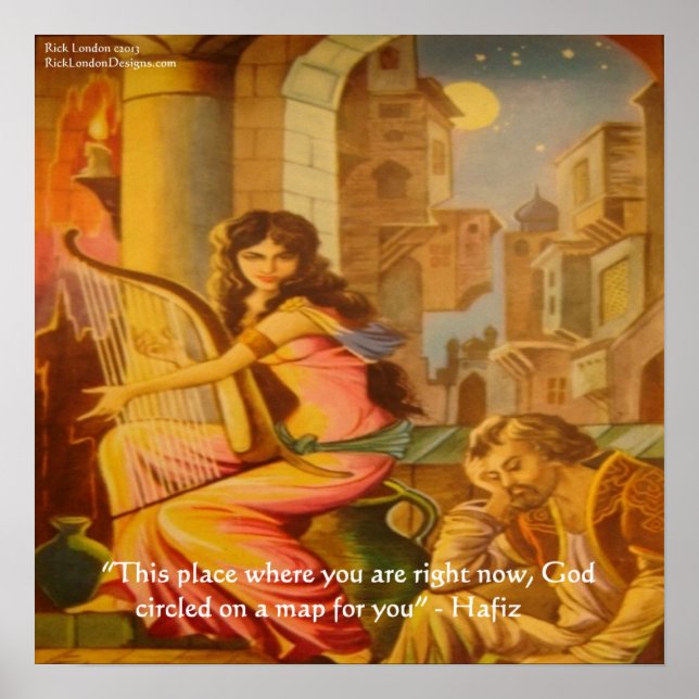 Póster Hafiz "El círculo de Dios" Sabiduría Poster (Frente)