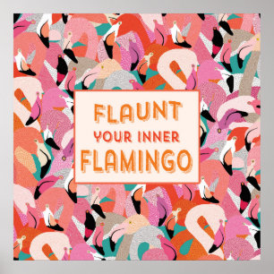 Póster Haga alarde de su poster interno del flamenco -