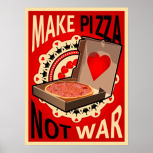 PÓSTER HAGA EL POSTER DE LA GUERRA DE LA PIZZA NO