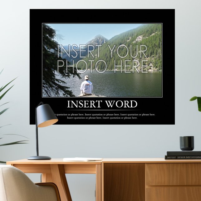 Póster Haga su propio Poster motivacional (Create your own motivational poster - add a photo and word with a definition or other text)