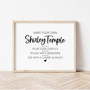 Póster Haga su propio Rótulo Shirley Temple Bebe Bar