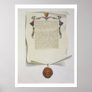 Póster Haga un facsímil la edición de la Carta Magna,