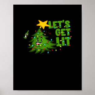 Póster Hagamos que el árbol de Navidad tibio sea divertid