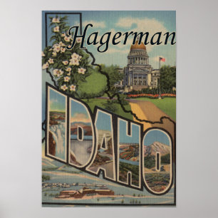 Póster Hagerman, Idaho - Large Letter Scenes