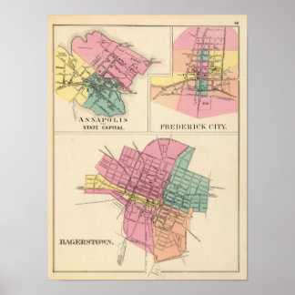 Póster Hagerstown, Annapolis, Ciudad de Frederick