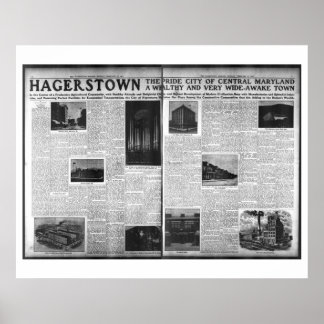 Póster Hagerstown Featured in Washington Herald 1912