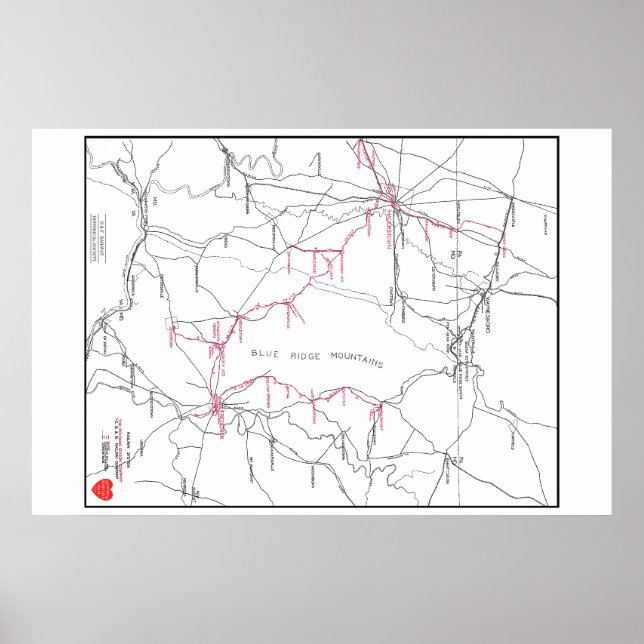 Póster Hagerstown & Frederick Railway System Map (c 1923) (Frente)