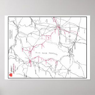 Póster Hagerstown y mapa del sistema ferroviario de