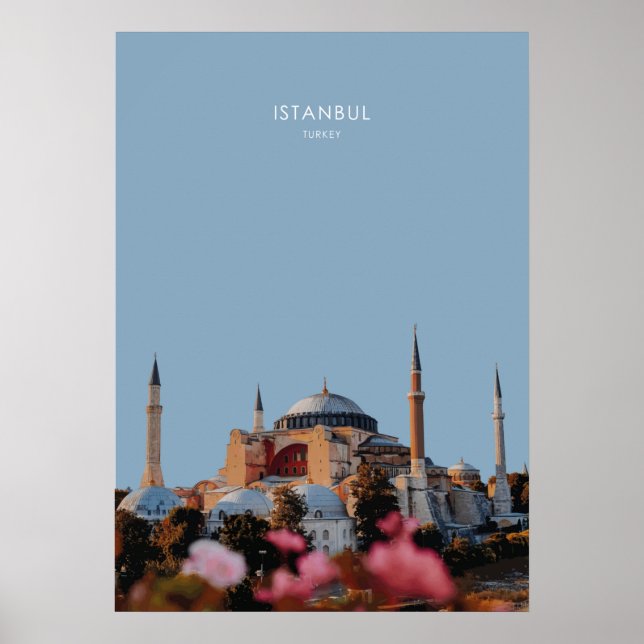 Póster Hagia Sofia, Istanbul Travel Artwork (Frente)