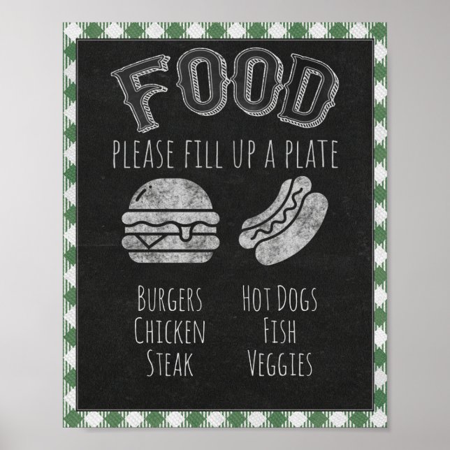 Póster Hago Barbacoa, Barra de Comida para Fiestas, Letre (Frente)