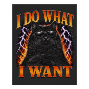 Póster Hago lo que quiero Gato negro genial Rebelde
