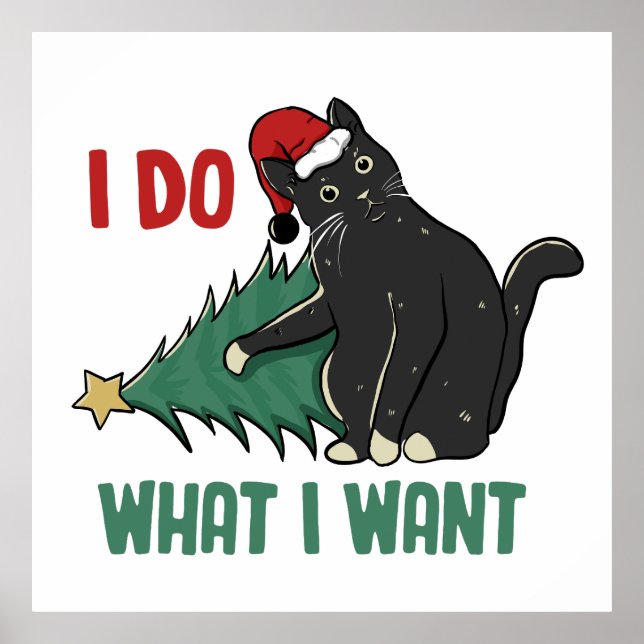 Póster Hago lo que quiero Navidades para el gato negro (Frente)