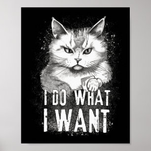 Póster Hago Lo Que Quiero Que Halloween Funny Cat Hallowe