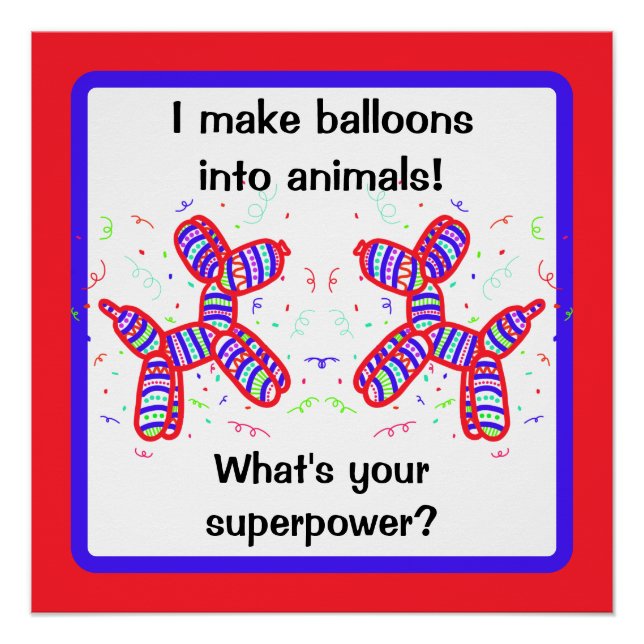 Póster Hago los globos en el Twitter de los animales (Anverso)