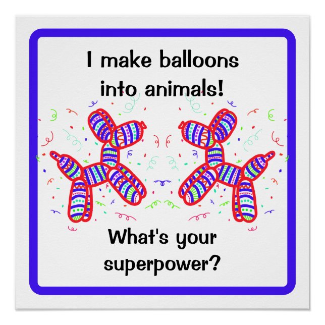 Póster Hago los globos en el Twitter de los animales (Anverso)