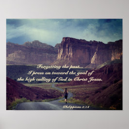 Póster Hago presión hacia el objetivo filipinos 3:14 Bibl