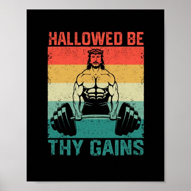 Póster Hago tus ganancias Jesús Bodybuilding (Frente)