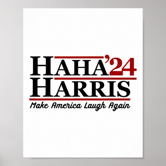 Póster Haha Harris 24 Haz que Estados Unidos vuelva a reí (Frente)