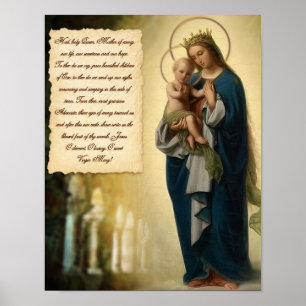 PÓSTER HAIL HOLY QUEEN PRAYER