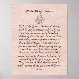 Póster Hail Holy Queen (Santa Reina Católica) Oración cri
