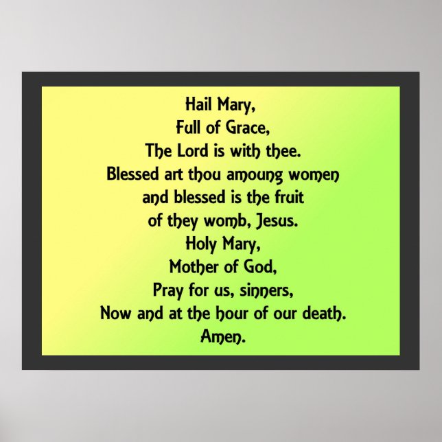 Póster Hail Mary Print Poster variedad de papeles tamaño! (Frente)