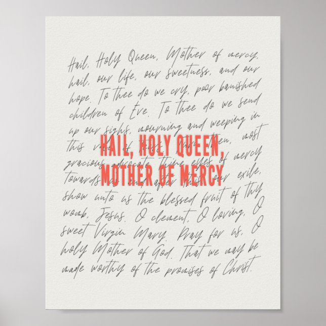 Póster Hail, Poster de la Santa Reina (Frente)