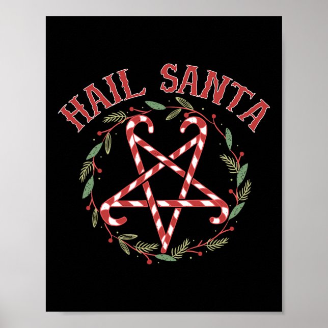 Póster Hail Santa Navidades Krampus Clothing (Frente)