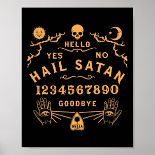 Póster Hail Satan Occulan Horror Atheist Wiccan Satanic O