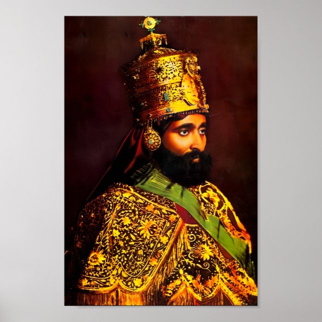 Póster Haile Selassie HIM Jah Rastafari Kunstdruck (Frente)