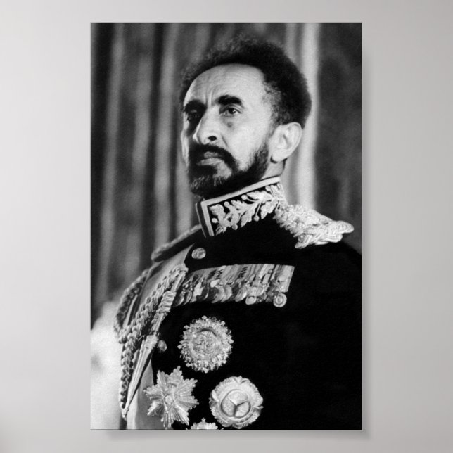 Póster Haile Selassie HIM Jah Rastafari Rasta Reggae Root (Frente)