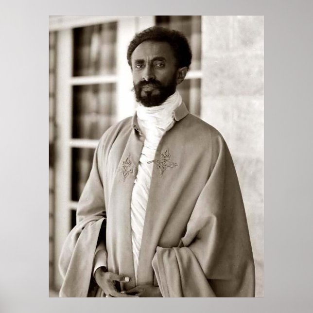 Póster Haile Selassie - HIM - Rastafari - Wood Poster (Frente)