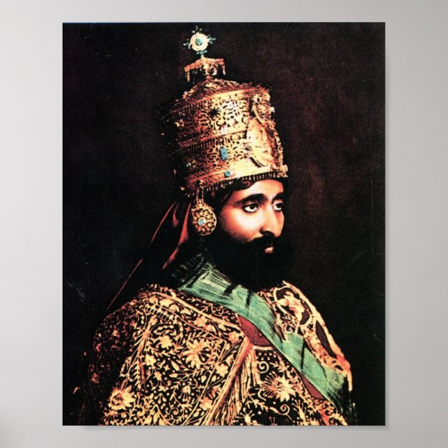Póster Haile Selassie Lion Rasta Solomon Jah Rastafari (Frente)