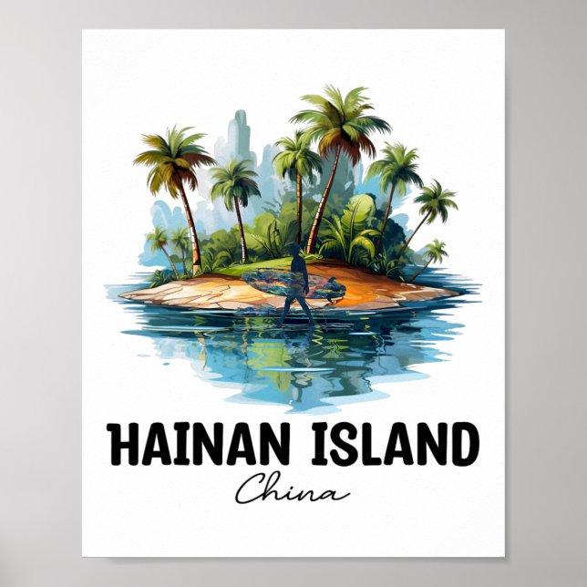 Póster Hainan Island China Surfing Travel, Asia Tourist V (Frente)