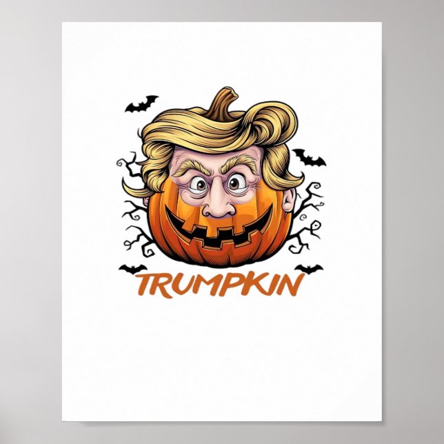 Póster Hair Funny Pumpkin Halloween Boo - Humor político (Frente)